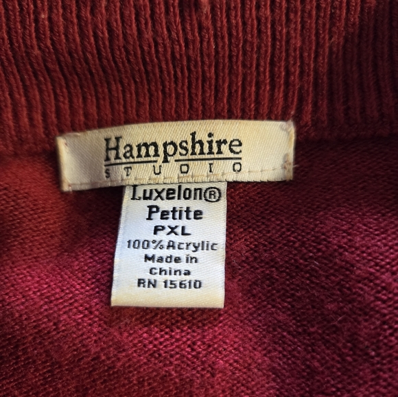 Hampshire Studio Luxelon Zip Neck Adorned Sweater - Picture 5 of 7